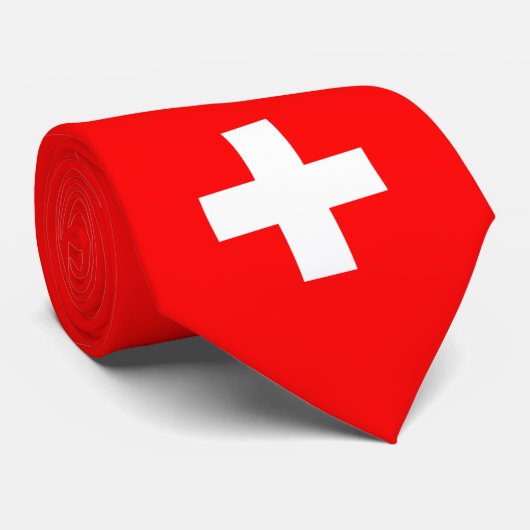 Mode Zwitserse vlag en Zwitserland Stropdas (Opgerold)