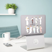 Modebewuste dames sticker (Laptop op bureau)