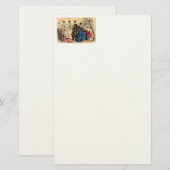 Modebewuste victoriaanse dames briefpapier (Voorkant / Achterkant)