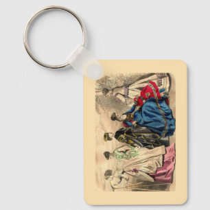 Modebewuste victoriaanse dames sleutelhanger