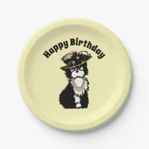 Modehondje / Modeontwerper Geel Papieren Bordje