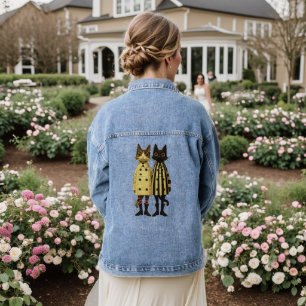 Modekatten – Eccentricale kat in jassen en laarzen Denim Jacket