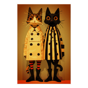 Modekatten – Vreemde kattenjassen en laarzen Perfect Poster