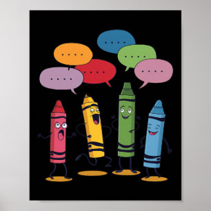 Modekrijt Mood Kleurpotloden Leraar Student Poster
