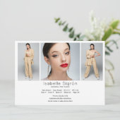 Model Acteur 3 Foto Comp Kaart Sjabloon 5x7 Wit (Staand voorkant)