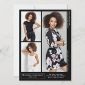 Model Acteur 4 Foto Tweezijdige Zed Kaart Sjabloon (Achterkant)