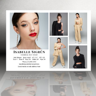 Model Acteur 5 Foto Comp Kaart Sjabloon 5x7 Wit