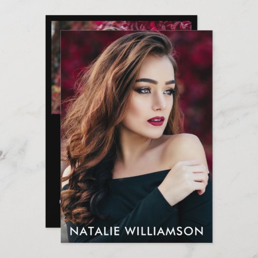 Model Actor 2 Foto Comp Kaart 5x7 zwart-wit (Voorkant / Achterkant)