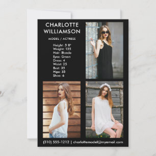 Model Actor 3 Foto Comp Kaart 5x7 B