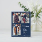 Model Actor 3 Foto Comp Kaart Blue - Briefkaart (Staand voorkant)