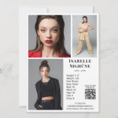 Model Actor 3 Foto Comp Kaart Sjabloon Wit QR (Voorkant)
