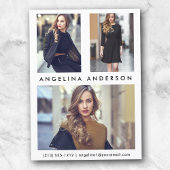 Model Actor 3 Foto Comp Kaart - Witte voorzijde