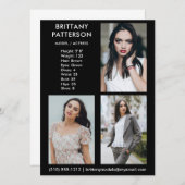 Model Actor 3 Foto Pro Comp Kaart (Voorkant / Achterkant)