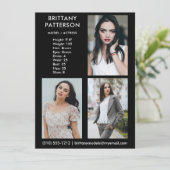 Model Actor 3 Foto Pro Comp Kaart (Staand voorkant)