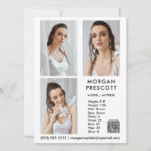 Model Actor 3 Foto Pro Comp Kaart Uw QR-code (Voorkant)
