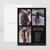 Model Actor 3 Fotocomp Kaart zwart — Briefkaart (Voorkant / Achterkant)