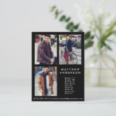 Model Actor 3 Fotocomp Kaart zwart — Briefkaart (Staand voorkant)