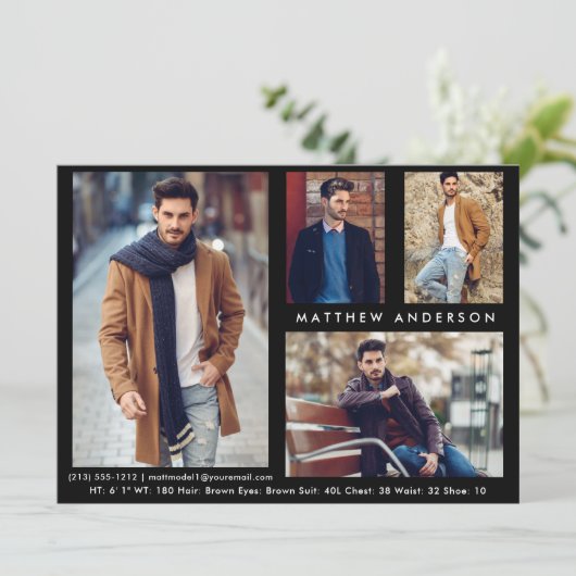 Model Actor 4 Foto - Blk Front Comp Kaart (Staand voorkant)