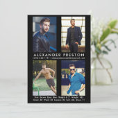 Model Actor 4 Foto Comp Kaart 5x7 zwart (Staand voorkant)