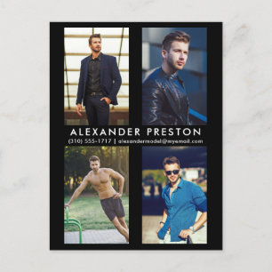 Model Actor 4 Foto Comp Kaart Zwart Briefkaart