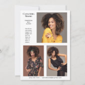 Model Actor 4 Foto Tweezijdige Comp Kaart Sjabloon (Achterkant)