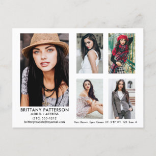 Model Actor 5 Foto Comp Kaart Wit Briefkaart