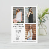 Model Actor 5x7 Comp Kaart 3 Photo White (Staand voorkant)