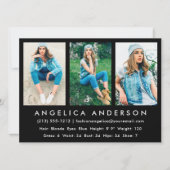 Model Actor Comp Card 3 Blk-foto Kaart (Voorkant)