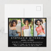 Model Actor Comp Card Blk Briefkaart - 3 foto's (Voorkant / Achterkant)