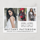 Model Actor Comp Kaart 3 Foto Briefkaart Wit (Voorkant)