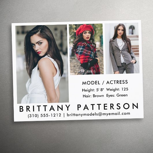 Model Actor Comp Kaart 3 Foto Briefkaart Wit