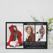 Model Actor Comp Kaart 3 Foto Zwart Flyer (Staand voorkant)