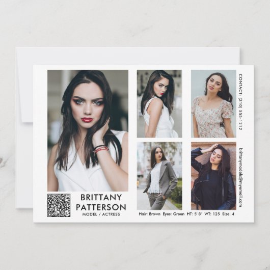 Model Actor Comp Kaart 5 Foto Uw QR-code (Voorkant)