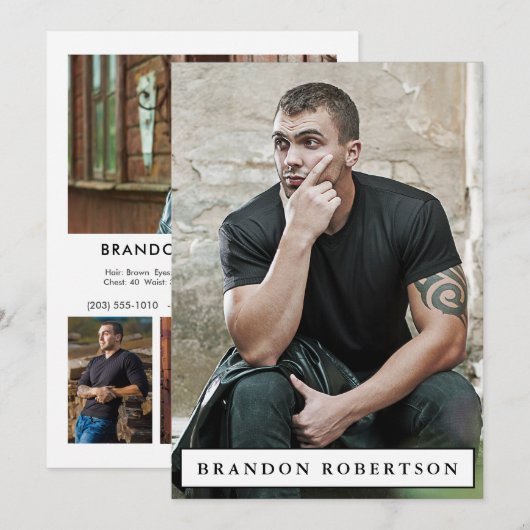 Model Actor Comp Zed Kaart 5x7 | Foto 2 Sided 5 (Voorkant / Achterkant)