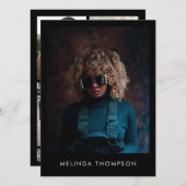 Model Actor Modeling Comp Card 5 Photo Black Kaart (Voorkant / Achterkant)