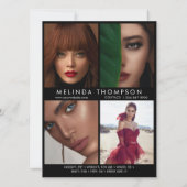 Model Actor Modellering Comp Kaart 5 Foto Zwart (Achterkant)