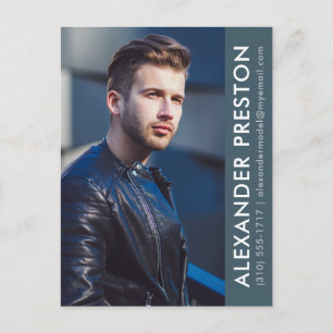 Model Actor Photo Comp Card Blue AP-Briefkaart Briefkaart