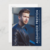 Model Actor Photo Comp Card Dk Blue AP Briefkaart (Voorkant / Achterkant)