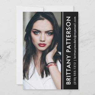 Model Actor Photo Comp Kaart 5x7 Black Stripe