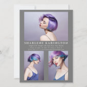 Model Actor Pro Comp Card 4 Foto 2 Sided Grey Kaart (Achterkant)