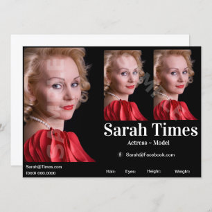 Model Actor Zed Headshot Comp Sjabloon Kaart