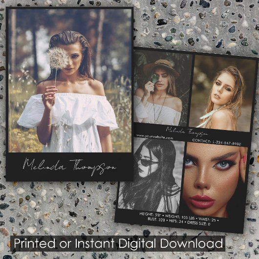 Model Actrice Modeling Comp Kaart 5 Photo Script