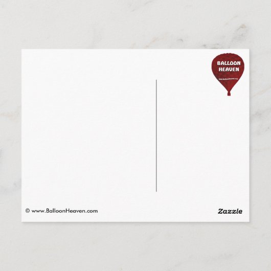 Model ballon fiesta briefkaart (Achterkant)