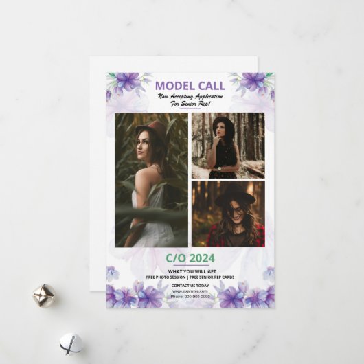 Model Casting Call Flyer Sjabloon (Voorkant / Achterkant in situ)