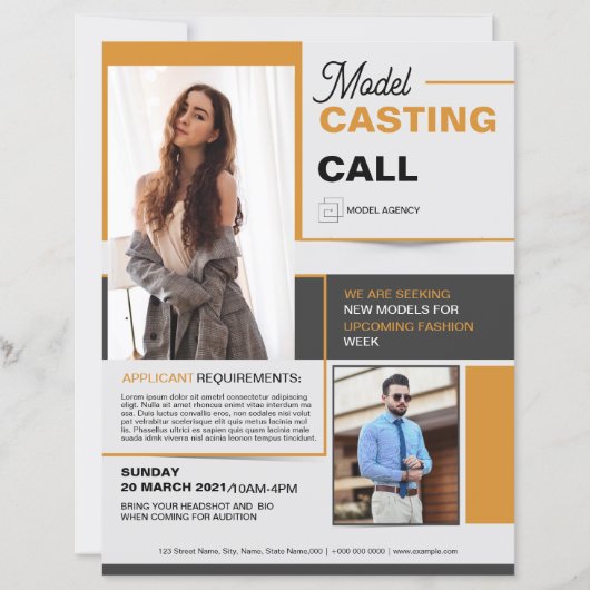Model Casting Call Flyer Template (Devant)