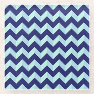 Model Chevron Bleu Glazen Onderzetter