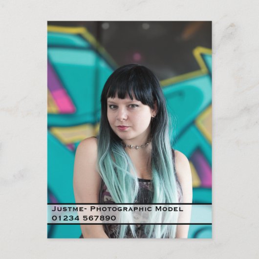 Model Comp Card-Get jouw naam. Briefkaart (Voorkant)