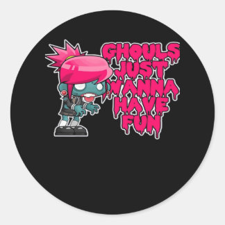 Model foto's ghouls gewoon om plezier te hebben ronde sticker