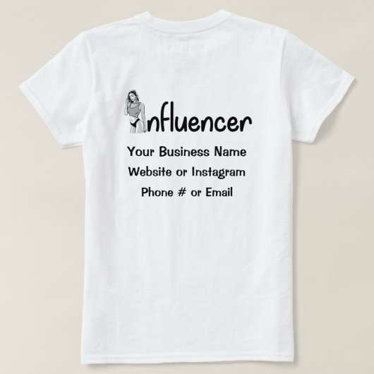 Model Influencer T-Shirt (Design achterkant)