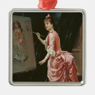 Model Making Mischief (door Raimundo de Madrazo) Metalen Ornament